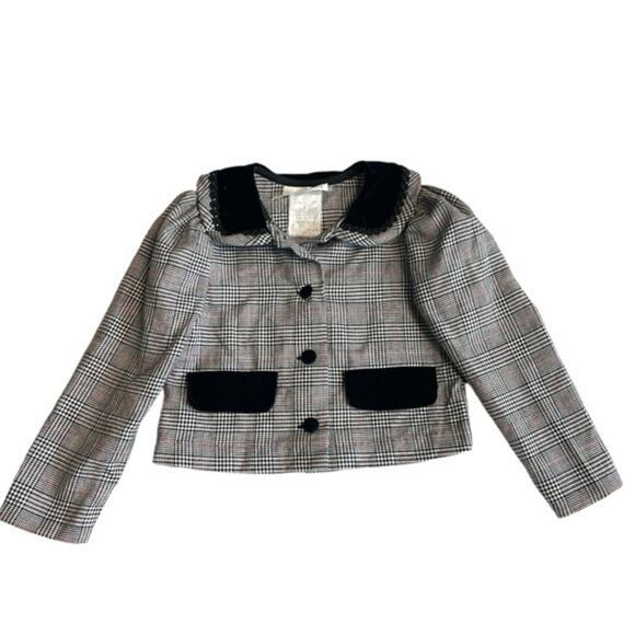 Bonnie Jean Plaid Button Down Blazer Jacket Girls Size 4 - Picture 1 of 6